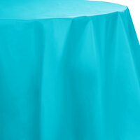 Creative Converting 703552 82 inch Bermuda Blue OctyRound Plastic Table Cover - 12/Case