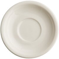 Acopa 5 1/2" Ivory (American White) Narrow Rim Stoneware Saucer - 36/Case