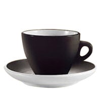 CAC E-75-BLK Venice 7.5 oz. Black Cup with 5 7/8 inch Saucer - 36/Case