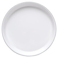 Elite Global Solutions D1109L Viva 8 7/8 inch White Round Plate with Black Trim - 6/Case