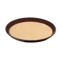 GET RCT-16-BR Round 16 inch Cork Non-Skid Serving Tray - 12/Case