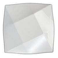 Elite Global Solutions D3309 Viva 9 1/4 inch White Pillowed Square Plate with Black Trim - 6/Case
