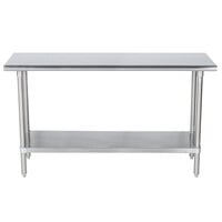 Advance Tabco SLAG-304-X 30" x 48" 16 Gauge Stainless Steel Work Table with Stainless Steel Undershelf