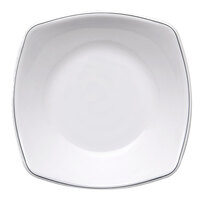 Elite Global Solutions SD304L Viva 6 1/8 inch White Square Entree Plate with Black Trim - 6/Case