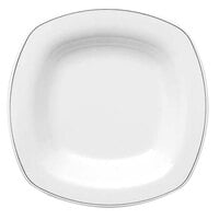 Elite Global Solutions SP510L Viva 9 inch White Square Shallow Plate with Black Trim - 6/Case