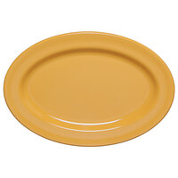 Elite Global Solutions D812OV Rio Yellow 12 3/4 inch x 8 3/4 inch Oval Melamine Platter - 6/Case