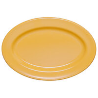 Elite Global Solutions D69OV Rio Yellow 9 1/4 inch x 6 1/4 inch Oval Melamine Platter - 6/Case