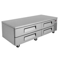Turbo Air TCBE-72SDR-N 72 inch Four Drawer Refrigerated Chef Base