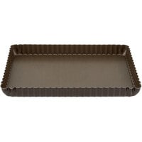 Gobel 11 1/2 inch x 7 7/8 inch x 1 inch Fluted Rectangle Non-Stick Tart / Quiche Pan with Removable Bottom