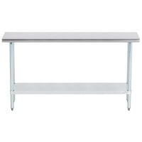 Advance Tabco ELAG-185-X 18 inch x 60 inch 16 Gauge Stainless Steel Work Table with Galvanized Undershelf