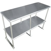 Advance Tabco EDS-12-96 Stainless Steel Double Deck Knock Down Overshelf - 96" x 12"