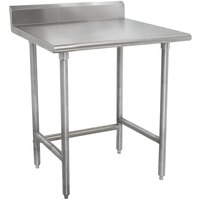 Advance Tabco TKMSLAG-302-X 24" x 30" 16 Gauge Professional Stainless Steel Work Table with 5" Backsplash
