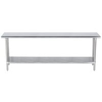 Advance Tabco SLAG-307-X 30 inch x 84 inch 16 Gauge Stainless Steel Work Table with Stainless Steel Undershelf