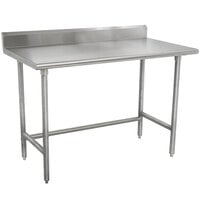 Advance Tabco TKMSLAG-304-X 30 inch x 48 inch 16 Gauge Professional Stainless Steel Work Table with 5 inch Backsplash