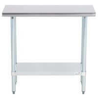 Advance Tabco ELAG-183-X 18 inch x 36 inch 16 Gauge Stainless Steel Work Table with Galvanized Undershelf