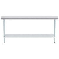Advance Tabco ELAG-186-X 18 inch x 72 inch 16 Gauge Stainless Steel Work Table with Galvanized Undershelf