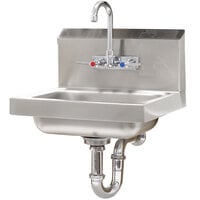 Advance Tabco 7-PS-54 Hand Sink with Splash Mounted Gooseneck Faucet - 17 1/4 inch