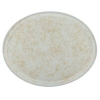 Cambro 2500526 19 1/4" x 24" Oval Galaxy Antique Parchment Gold Fiberglass Camtray - 6/Case
