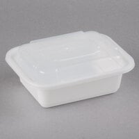 Pactiv Newspring NC818 12 oz. White 4 1/2" x 5 1/2" x 1 3/4" VERSAtainer Rectangular Microwavable Container with Lid - 150/Case