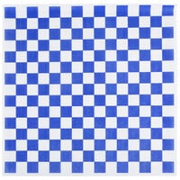 Choice 15" x 15" Blue Check Deli Sandwich Wrap Paper - 1000/Pack