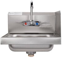 Advance Tabco 7-PS-66R Hand Sink with Splash Mounted Gooseneck Faucet and Right Side Splash Guard - 17 1/4 inch
