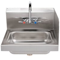 Advance Tabco 7-PS-66R Hand Sink with Splash Mounted Gooseneck Faucet and Right Side Splash Guard - 17 1/4 inch