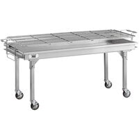Backyard Pro CHAR-60SS 60" Heavy-Duty Stainless Steel Charcoal Grill with Adjustable Grates, Removable Legs, and Cover