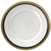 10 Strawberry Street SAH-24BK 11 7/8 inch Sahara Black Round Porcelain Charger Plate - 12/Case