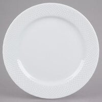 10 Strawberry Street WW0024 White Wicker 12 inch Round Porcelain Charger Plate - 12/Case