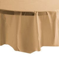 Creative Converting 703276 82" Glittering Gold OctyRound Disposable Plastic Table Cover - 12/Case