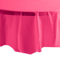 Creative Converting 703277 82 inch Hot Magenta Pink OctyRound Disposable Plastic Table Cover - 12/Case