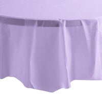 Creative Converting 703265 82" Luscious Lavender Purple OctyRound Disposable Plastic Table Cover - 12/Case