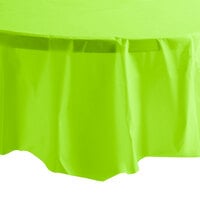 Creative Converting 703123 82" Fresh Lime Green OctyRound Disposable Plastic Table Cover - 12/Case