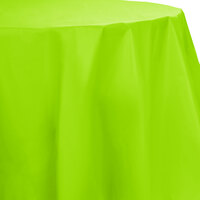 Creative Converting 703123 82" Fresh Lime Green OctyRound Disposable Plastic Table Cover - 12/Case