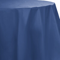 Creative Converting 703278 82" Navy Blue OctyRound Disposable Plastic Table Cover - 12/Case