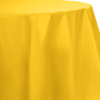 Creative Converting 703269 82 inch School Bus Yellow OctyRound Disposable Plastic Table Cover - 12/Case