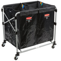 Rubbermaid 1881781 Laundry Cart - 8 Bushel Collapsible Two Section X-Cart