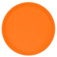 Cambro 1550222 16" Low Profile Round Orange Pizzazz Customizable Fiberglass Camtray - 12/Case