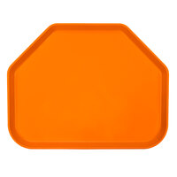 Cambro 1422TR222 14" x 22" Trapezoid Orange Pizzazz Customizable Fiberglass Camtray - 12/Case