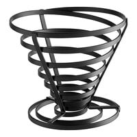 American Metalcraft FCD2 Flat Coil Wrought Iron Cone Basket - 7" x 6"