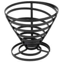 American Metalcraft FCD2 Flat Coil Wrought Iron Cone Basket - 7 inch x 6 inch