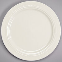 Homer Laughlin HL3337000 Gothic 10 inch Ivory (American White) Undecorated Mid Rim China Plate - 24/Case