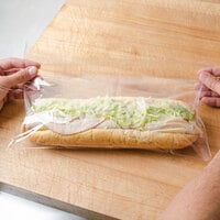 Plastic Lip and Tape Resealable Sandwich Bag 14 inch x 7 inch - 1000/Case