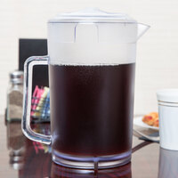 GET P-3064-1-CL 64 oz. Customizable Clear Textured Pitcher with Lid - 12/Case