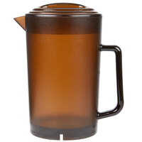 GET P-3064-1-A 64 oz. Customizable Amber Textured Pitcher with Lid - 12/Case
