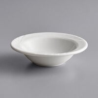Tuxton YPD-063 Sonoma 6.5 oz. Bright White Embossed Rim China Grapefruit Bowl / Dish - 36/Case