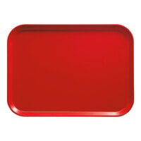 Cambro 2632510 10 7/16" x 12 3/4" (26,5 x 32,5 cm) Rectangular Metric Signal Red Fiberglass Camtray - 12/Case
