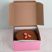8 inch x 8 inch x 4 inch Pink Cake / Bakery Box - 250/Bundle