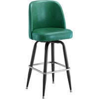 Lancaster Table & Seating Green Barstool with 19 inch Wide Bucket Seat