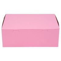 Baker's Mark 14 inch x 10 inch x 5 inch Pink Cake / Bakery Box - 100/Case